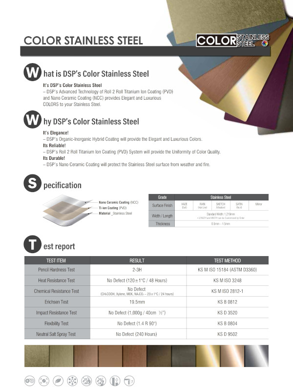 Ti- Colour Coating On Stainless Steel Sheet